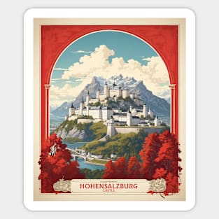 Hohensalzburg Castle Austria Vintage Travel Retro Tourism Sticker